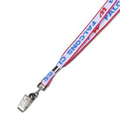 Knit-In Lanyard with Swivel Bulldog Clip (18"x1")